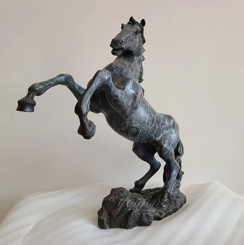 Statua di cavallo rampante in bronzo 41 cm