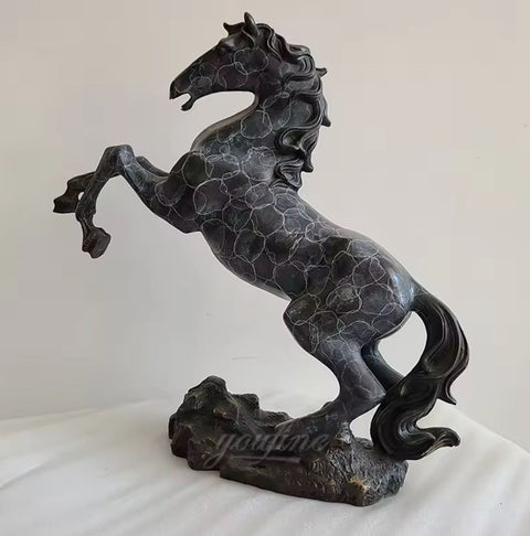 Statua di cavallo rampante in bronzo 41 cm