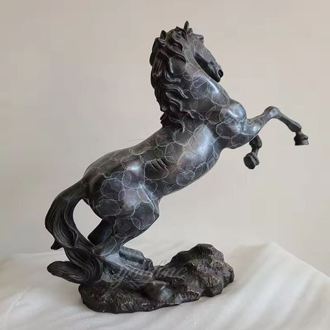 Statua di cavallo rampante in bronzo 41 cm