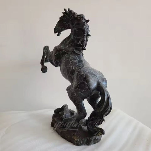 Statua di cavallo rampante in bronzo 41 cm