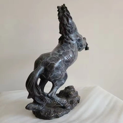 Statua di cavallo rampante in bronzo 41 cm