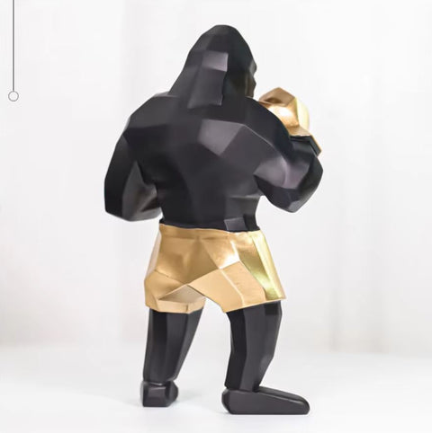 Boxer Gorilla Statura Nero / Oro 25 cm