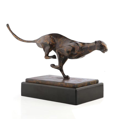 Statua di leopardo in bronzo 36 cm