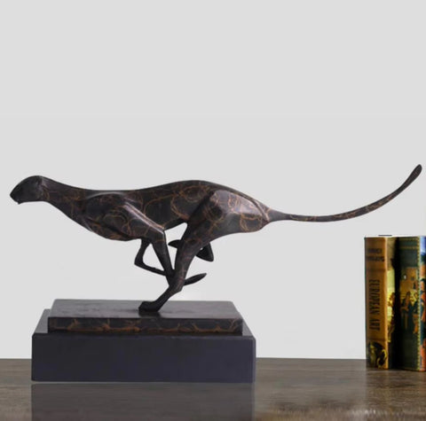 Statua di leopardo in bronzo 36 cm