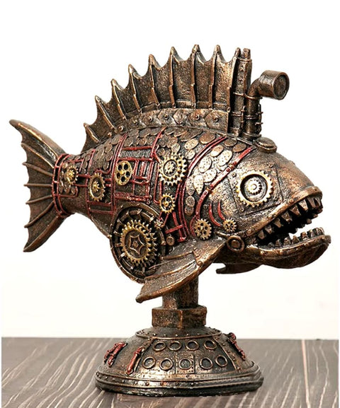 Statue poisson steamunk 23 cm