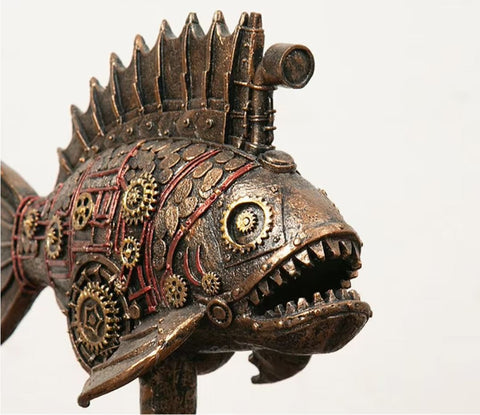 Statue poisson steamunk 23 cm