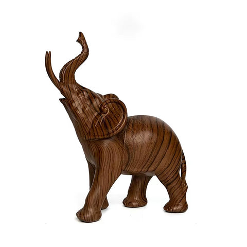 Statua elefante in resina simil legno 13 cm