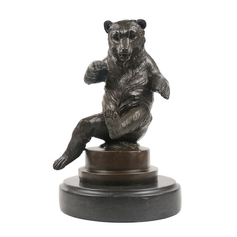 Scultura in bronzo di animali<br> Orso 22 cm