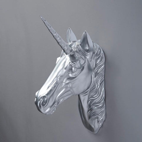 Scultura da parete con unicorno<br> Statua da parete contemporanea