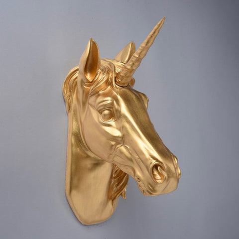 Scultura da parete con unicorno<br> Statua da parete contemporanea