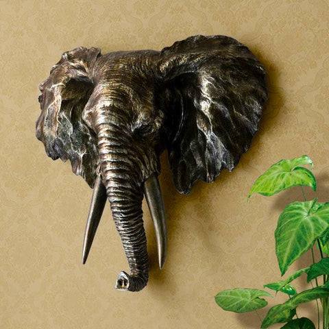 Scultura da parete con elefante<br> Decorazione da parete per soggiorno