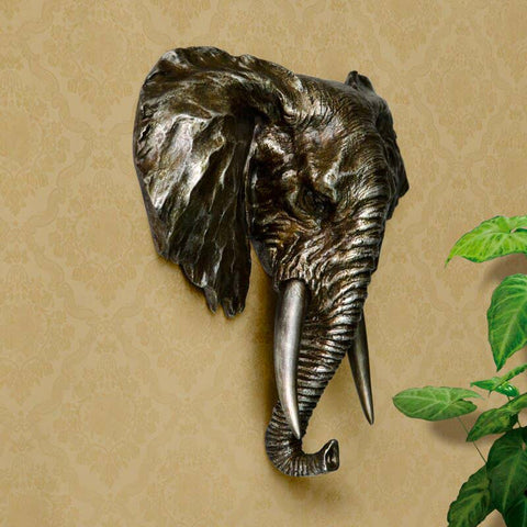 Scultura da parete con elefante<br> Decorazione da parete per soggiorno