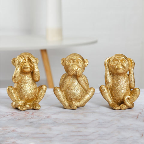 Statua del gorilla<br> Le 3 Scimmie della Saggezza Deco 14 cm