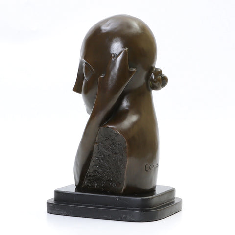 Statua in bronzo Riproduzione Brancusi Miss Pogany I 27 cm