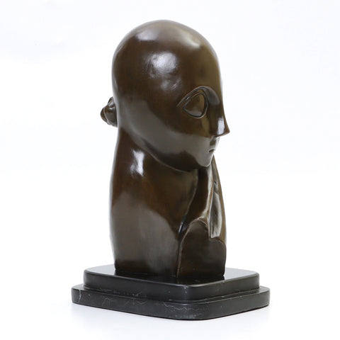 Statua in bronzo Riproduzione Brancusi Miss Pogany I 27 cm