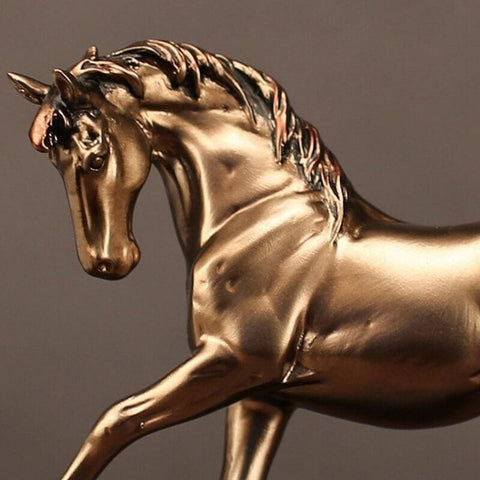 Statua del cavallo<br> Effetto bronzo dorato 20 cm