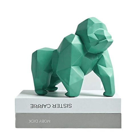 Statua Gorilla Origami in resina 22 cm