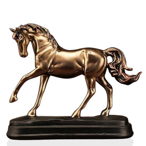 Statua del cavallo<br> Effetto bronzo dorato 20 cm