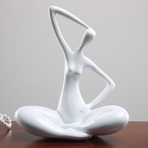 Statua rotonda della donna<br> Disegno Yoga 27 cm