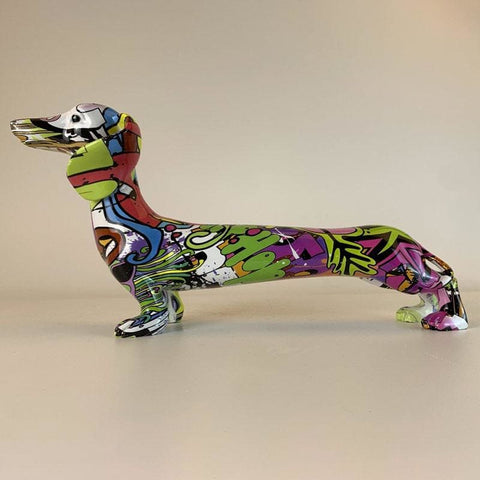 Statua del cane<br> Bassotto multicolore